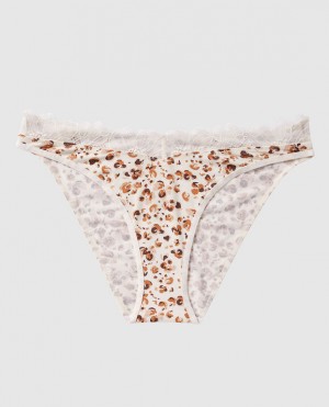 La Senza Bikini Panty Women Underwear Cream Leopard | C7aJ2Qvq