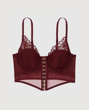 La Senza Front-Close Bra Top Women Lingerie Red Burgundy | G5M0t7qR