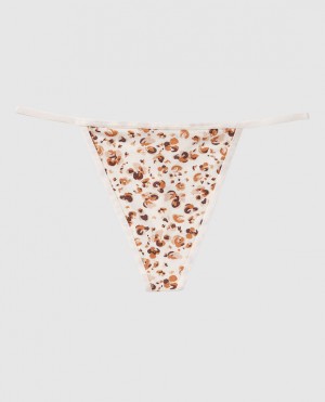 La Senza G-String Panty Women Underwear Cream Leopard | 4htxsBO6