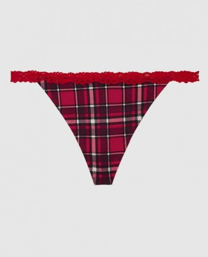 La Senza G-String Panty Women Underwear Party Plaid | QYtgXenc