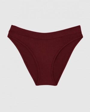 La Senza High Leg Bikini Panty Women Underwear Red Burgundy | uJVChqlu