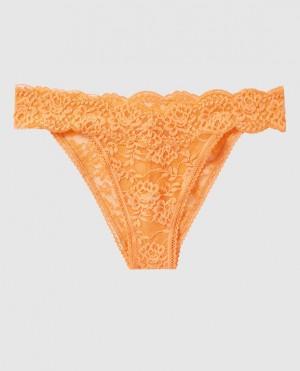 La Senza High Leg Cheeky Panty Women Underwear Orange Cream | OXGD6zwD