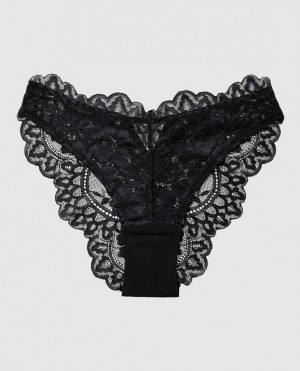 La Senza High Leg Cheeky Panty Women Underwear Black | htYhoeQV