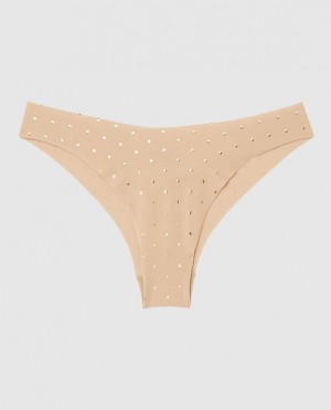 La Senza High Leg Cheeky Panty Women Underwear Foiled Dot Rosetan | esgV6J6g