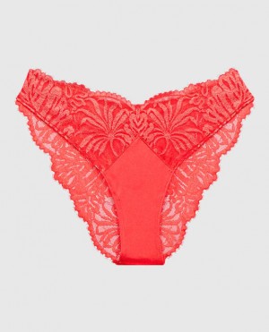 La Senza High Leg Cheeky Panty Women Underwear Red | QexzfElI