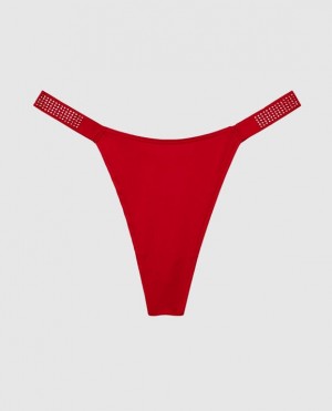 La Senza High Leg Thong Panty Women Underwear Red | ZwixOITd