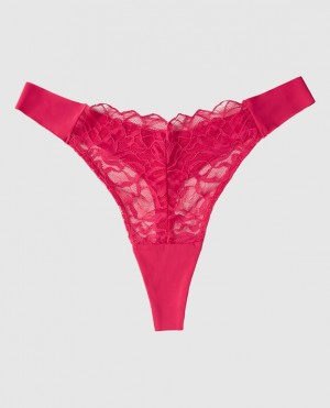 La Senza High Leg Thong Panty Women Underwear Sweet Raspberry | altzANK1