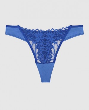 La Senza High Leg Thong Panty Women Underwear Deep Blue | FHd9UBfd