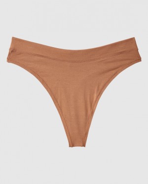 La Senza High Leg Thong Panty Women Underwear Caramel Kiss | zyl7nHt7