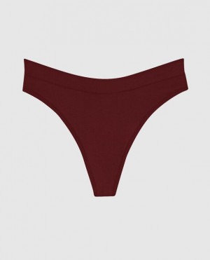 La Senza High Leg Thong Panty Women Underwear Red Burgundy | auYOuKQc