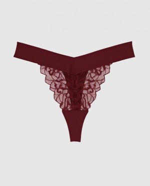 La Senza High Leg Thong Panty Women Underwear Red Burgundy | yLdJ62Zw