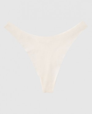 La Senza High Leg Thong Panty Women Underwear Cream | vrblDXBB