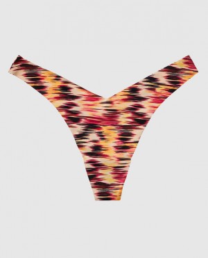 La Senza High Leg Thong Panty Women Underwear Warm Ikat Waves | Mcfh0Dyw