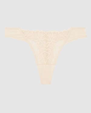 La Senza High Leg Thong Panty Women Underwear Pearl | 9h84djIn