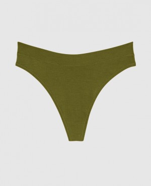 La Senza High Leg Thong Panty Women Underwear Avocado | zZU6etdi