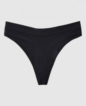 La Senza High Leg Thong Panty Women Underwear Black | JFQJ7EG1