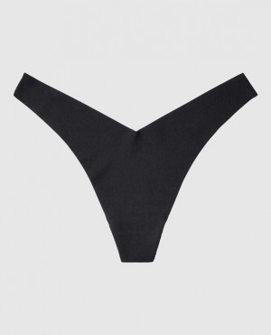 La Senza High Leg Thong Panty Women Underwear Black | uJQJK0TO