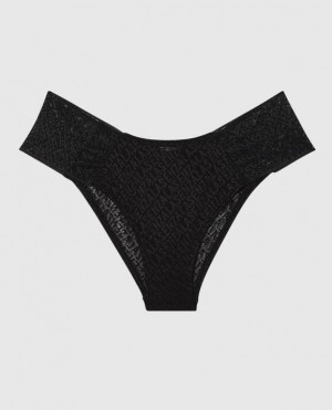 La Senza High Waist Cheeky Panty Women Underwear Black | 5CZJNK4P