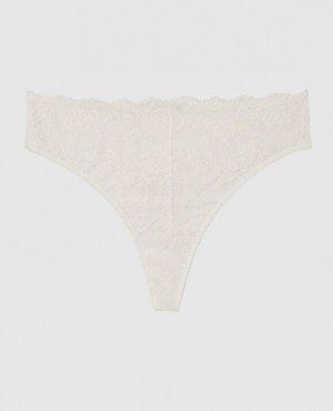 La Senza High Waist Thong Panty Women Underwear White | ighgzLLB