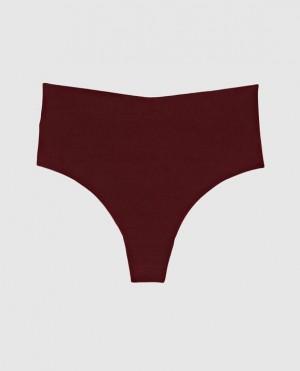 La Senza High Waist Thong Panty Women Underwear Red Burgundy | 9evpLG7g