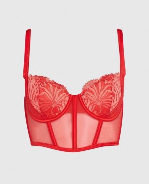 La Senza Lightly Lined Bra Top Women Lingerie Red | e3QO5vku