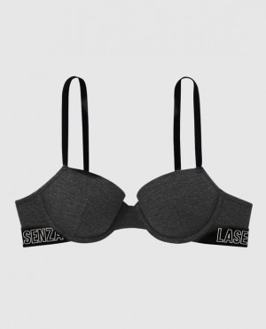 La Senza Lightly Lined Demi Women Bras Black | KuEMdrUV