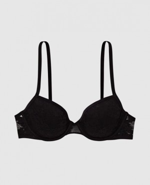 La Senza Lightly Lined Demi Women Bras Black | OPmoA6fH