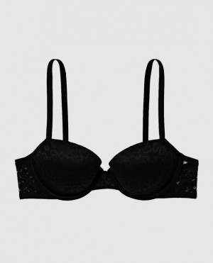 La Senza Lightly Lined Demi Women Bras Black | shLTGKHk