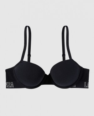 La Senza Lightly Lined Demi Women Bras Black | fwhILjPi