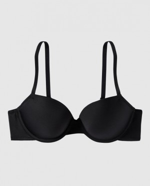 La Senza Lightly Lined Demi Women Bras Black | eKdYHXNK