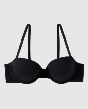 La Senza Lightly Lined Demi Women Bras Black | fbGLBGpG