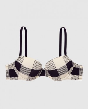 La Senza Lightly Lined Demi Women Bras Festive Check | MABszYkz