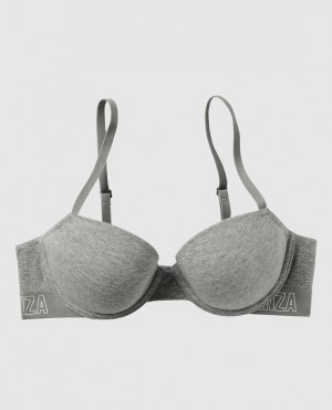 La Senza Lightly Lined Demi Women Bras Grey | I0fl8Qu5