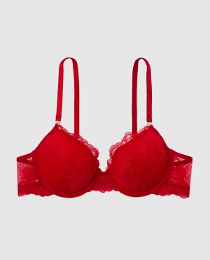 La Senza Lightly Lined Demi Women Bras Red | IYttSZyB