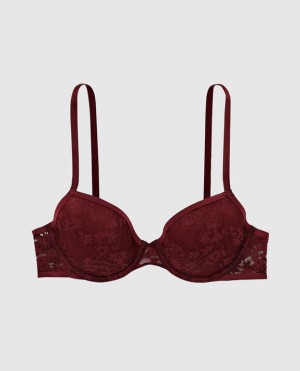 La Senza Lightly Lined Demi Women Bras Red Burgundy | RGEJ5rN1