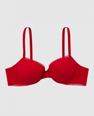 La Senza Lightly Lined Demi Women Bras Red | DP0mbXXM