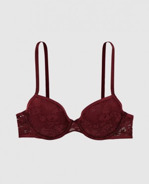 La Senza Lightly Lined Demi Women Bras Red Burgundy | WFlhPL2c