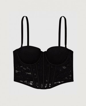 La Senza Lightly Lined Strapless Top Women Bras Black | GS8nXVkA