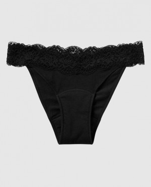 La Senza Mini Cheeky Period Panty Women Underwear Black | 6PDKEvam