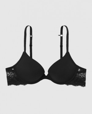 La Senza Push Up Plunge Women Bras Black | g9mxRQkT