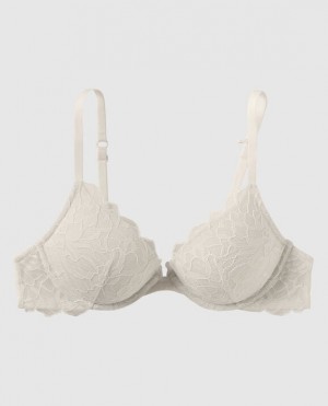 La Senza Push Up Plunge Women Bras Cream | Mm5OM9QW