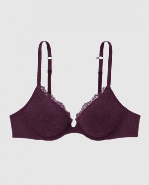 La Senza Push Up Plunge Women Bras Purple | aIGBTLJT