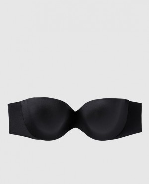 La Senza Strapless Lightly Lined Women Bras Black | TqfXXEBw