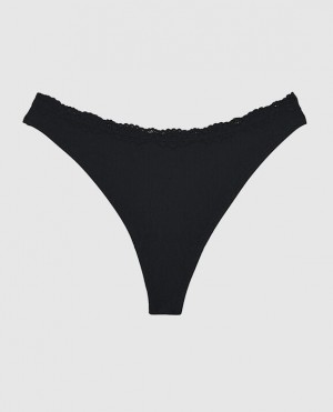 La Senza Thong Panty Women Underwear Black | JCzQ6NpH