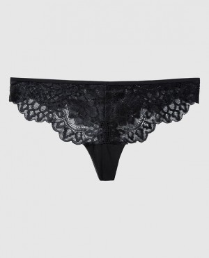 La Senza Thong Panty Women Underwear Black | AqDNLefS