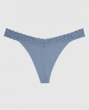 La Senza Thong Panty Women Underwear Blue | olNLp8x0