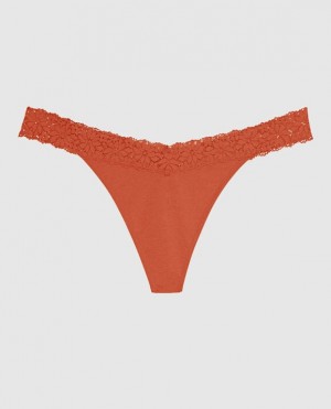 La Senza Thong Panty Women Underwear Terra Cotta | FWWrGhXP