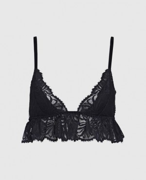 La Senza Unlined Lace lette Women Bras Black | IWy41mRt