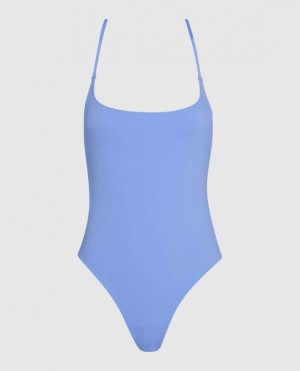 La Senza Unlined Microfiber Bodysuit Women Lingerie Blue | KdVqBGVD