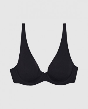 La Senza Unlined Microfiber Women Bras Black | E1kdOAD6